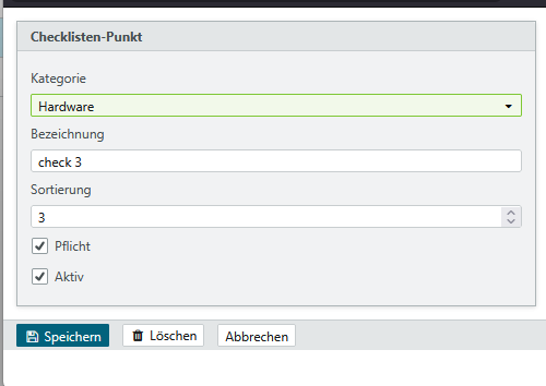 Checkliste Detail
